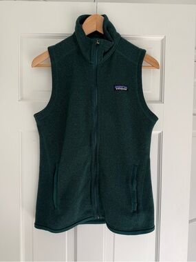 Patagonia Womens Better Sweater Full Zip Vest Dark Green Medium